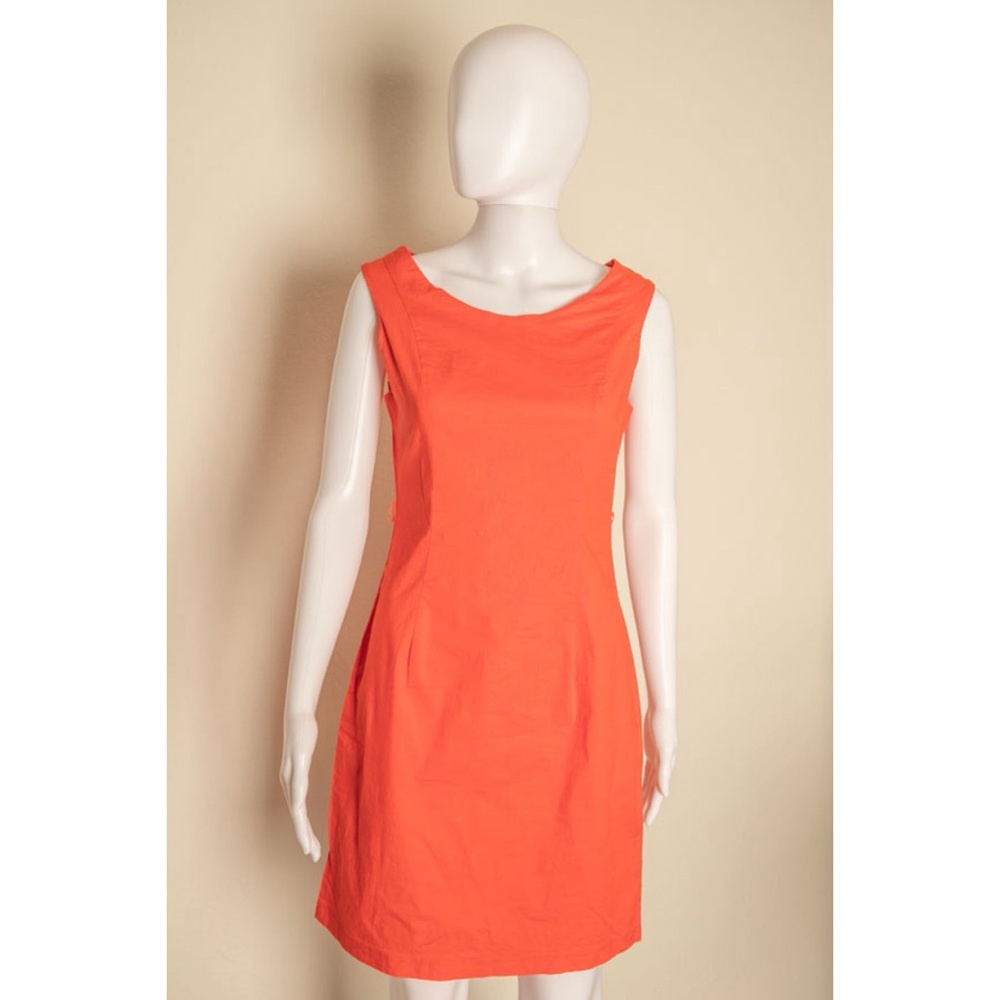 Orange Sleeveless Career Mod 60s Inspired Dress L